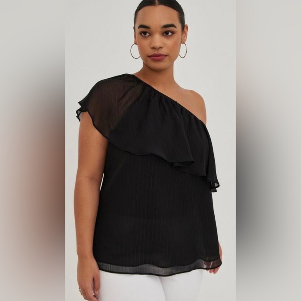Women’s Torrid One-Shoulder Ruffle Blouse Size 1X